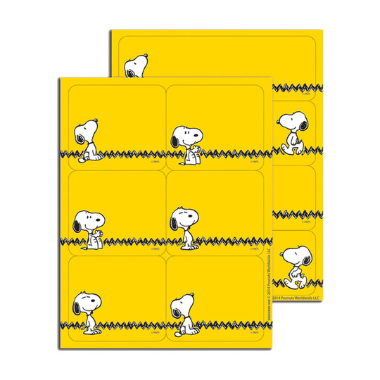 Peanuts Yellow Self-Adhesive Label Stickers, 56-Pack