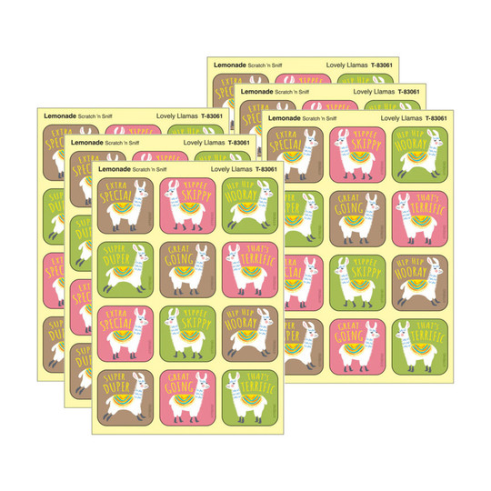 Lovely Llamas Lemonade Scent Scratch-and-Sniff Stickers, 288 Count