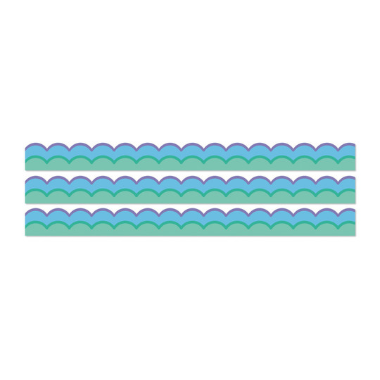 Retro Cool Waves Scalloped Bulletin Board Border, 3-Pack