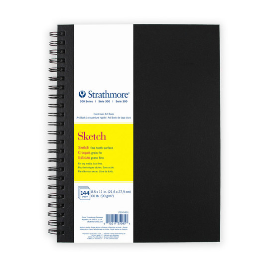 Sketch Paper Art Book, 8.5 x 11, 72 Sheets, Black Hardcover