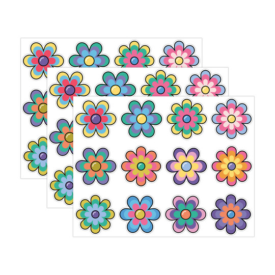 Retro Jumbo Flower Cutouts, 36 Count