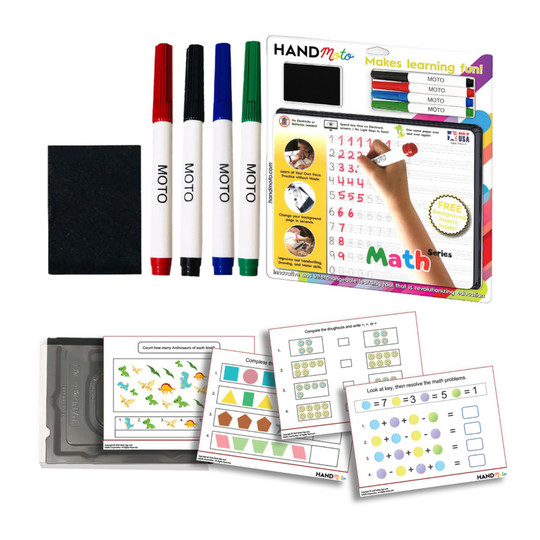 Reusable Math Learning Board Set with Markers and Activity Sheets