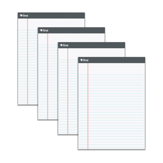 White Legal Pads, 50 Sheets, 8.5 x 11, 4-Pack