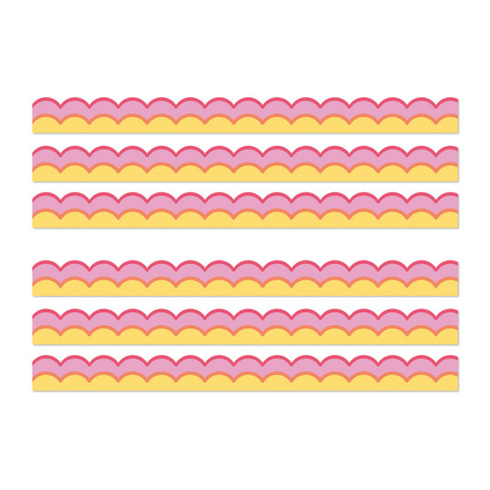 Warm Waves Scalloped Bulletin Board Borders, 6-Pack