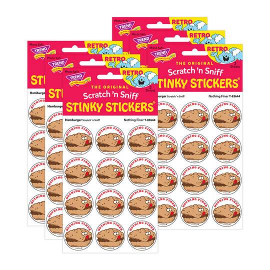 Retro Hamburger-Scented Scratch-and-Sniff Stickers, 144 Count