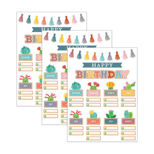 Happy Cactus Birthday Mini Bulletin Board Set, Pack of 3