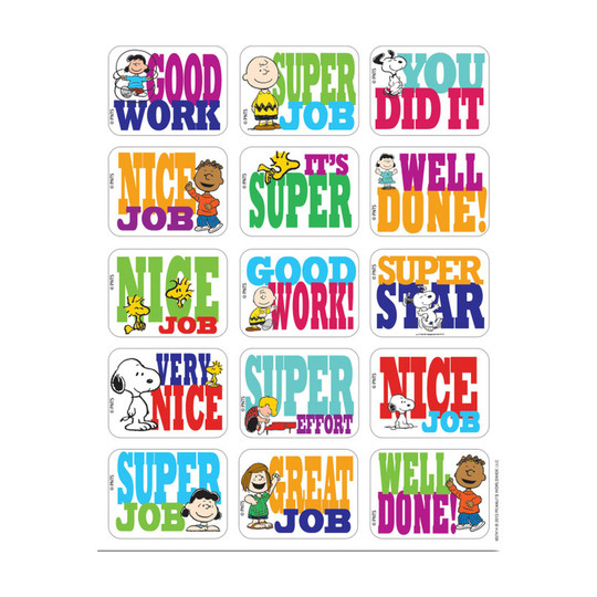 Peanuts Success Stickers, Assorted, 120-Pack