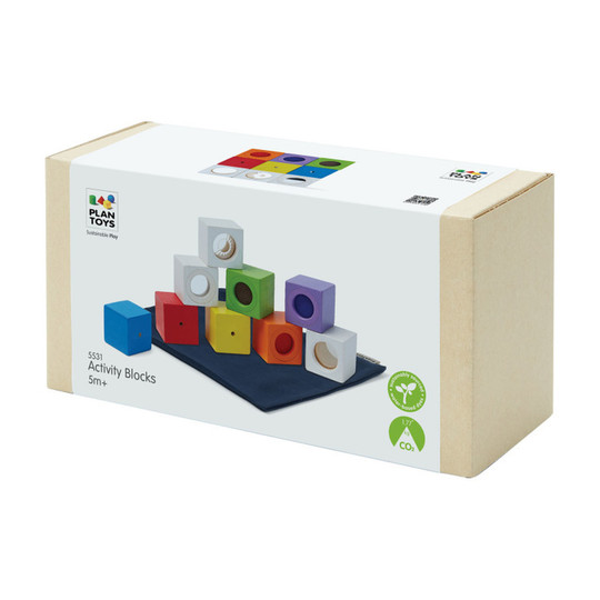 Sensory Activity Blocks with Storage Bag, 9 Pieces