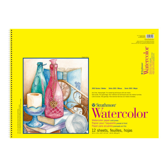 Cold Press Watercolor Paper Pad, 18 x 24 Inches, 12 Sheets