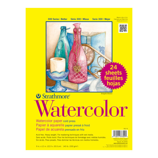 300 Series Watercolor Paper Pack, 9 x 12 in., 24 Sheets