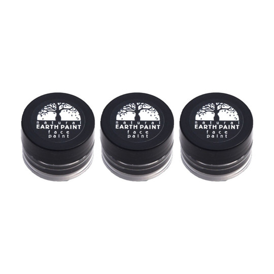 Natural Black Face Paint, 3-Pack, 0.4 oz Jars