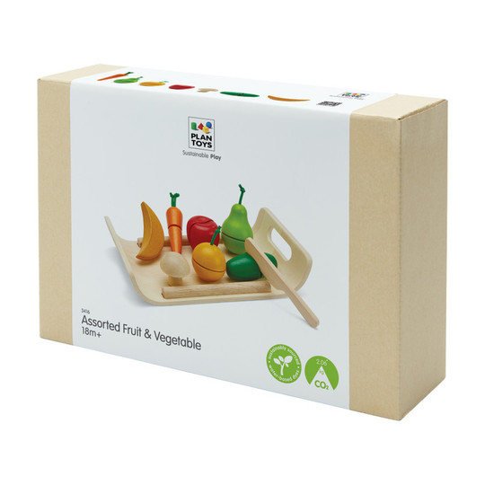 Wooden Pretend Fruit and Vegetable Play Set