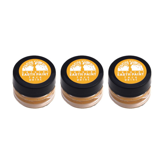 Natural Yellow Face Paint, 3-Pack, 0.4 oz Jars