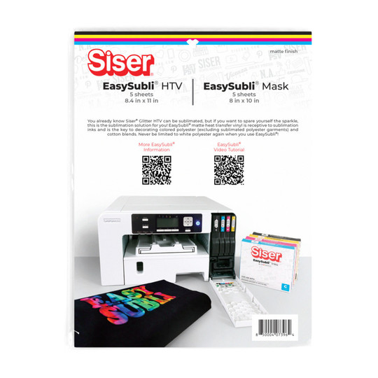 Sublimation Heat Transfer Vinyl and Mask Sheet Bundle, 5 Sheets Each