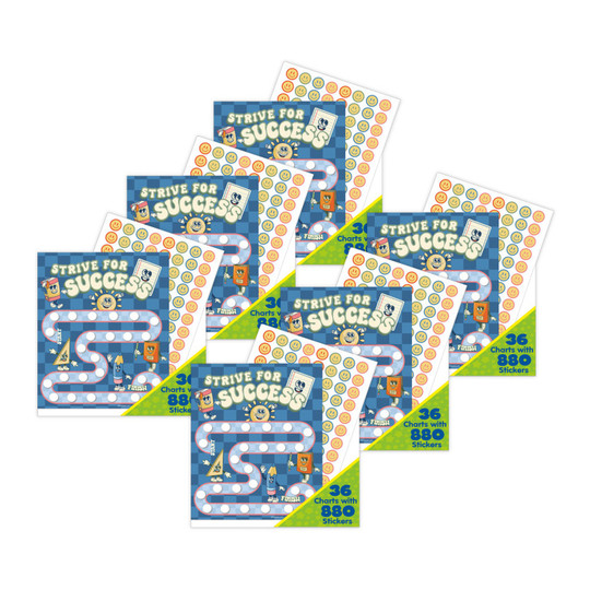 Mini Student Reward Charts with Smiley Stickers, 6 Packs