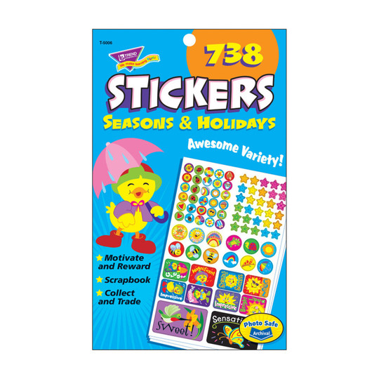 Seasons & Holidays Sticker Pad, 738 Stickers