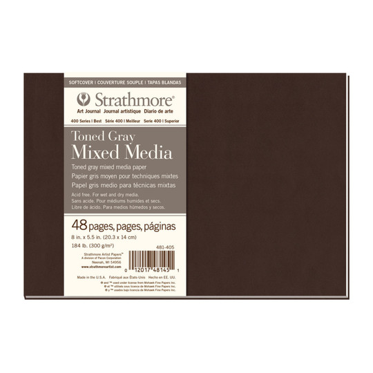 400 Series Toned Gray Mixed Media Art Journal, Softcover, 8 x 5.5 in., 48 Sheets