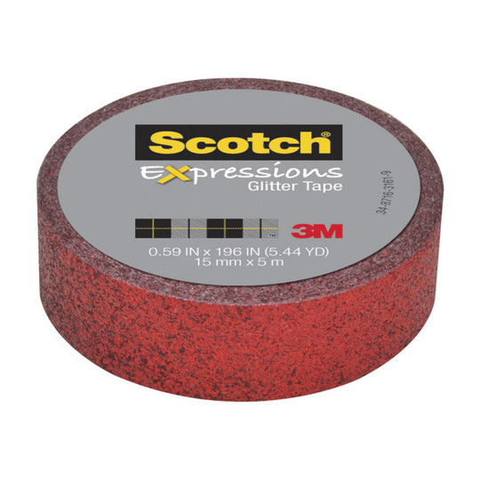 Red Glitter Craft Tape, 0.59 in. x 196 in.