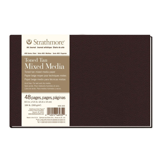 Toned Tan Mixed Media Art Journal, Hardbound, 96 Pages, 8.5 x 5.5 in.