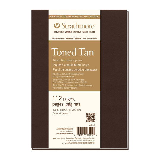 Toned Tan Softcover Art Journal, 5.5 x 8 in., 112 Pages