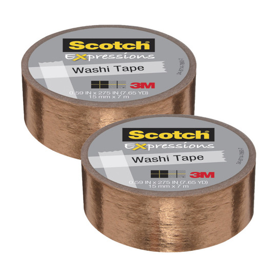 Copper Foil Washi Tape, 0.59 in. x 275 in., Pack of 2