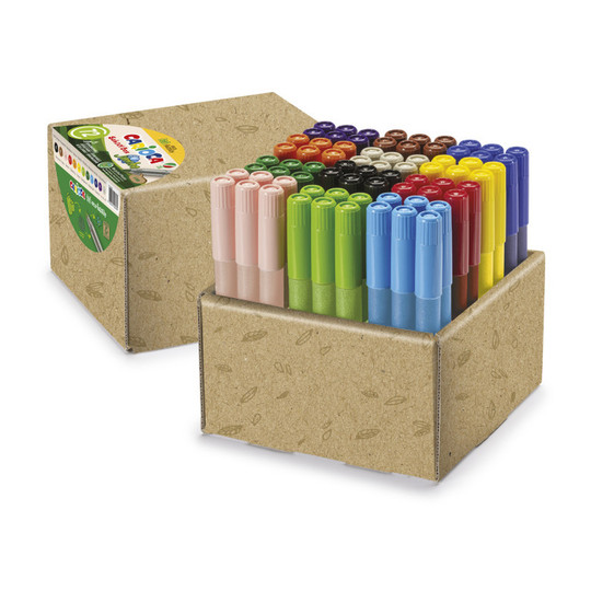 Eco Jumbo Washable Felt Tip Marker Set, Assorted Colors, 72 Count