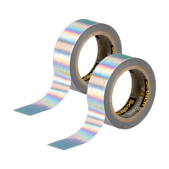 Iridescent White Washi Tape, 0.59 in. x 275 in., 2-Pack
