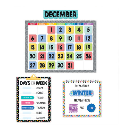Pattern Play Classroom Calendar Bulletin Board Set