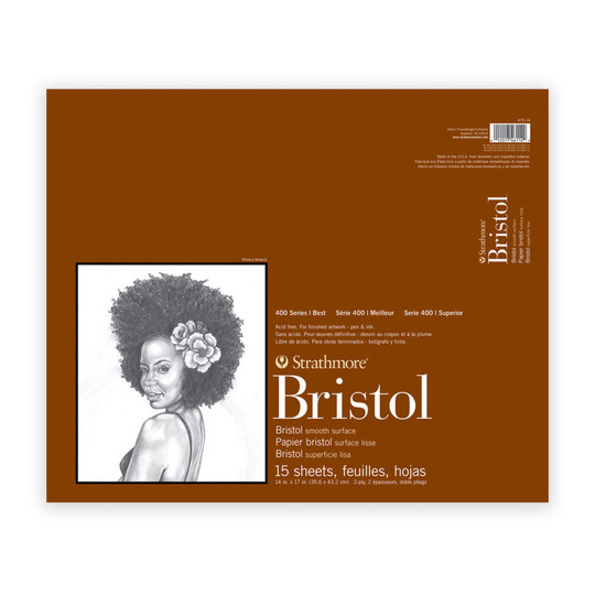 400 Series Smooth Bristol Paper Pad, 14 x 17 in., 15 Sheets