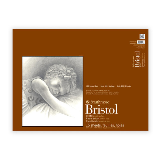 Smooth 2-Ply Bristol Paper Pad, 18 x 24 in., 15 Sheets