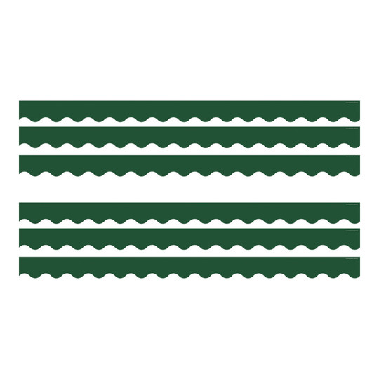 Pine Green Scalloped Classroom Border Trim, 6 Packs