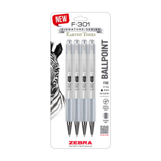 Black 0.7 mm Retractable Ballpoint Pens - 4 Pack