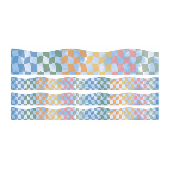 Rainbow Checkered Sky Extra Wide Decorative Trim, 3 Packs