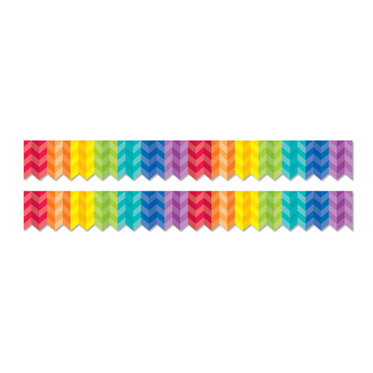 Rainbow Herringbone Decorative Border, 2-Pack