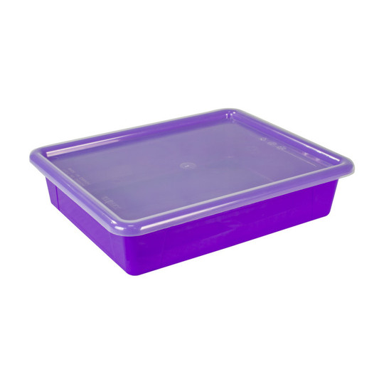 Purple Flat Storage Tray with Lid