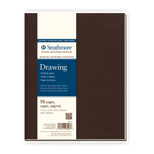 400 Series Cream White Drawing Paper Art Book, 48 Sheets, 7.75 x 9.75 Inches