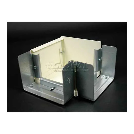 Gray combination flat elbow and tee fitting for electrical raceway