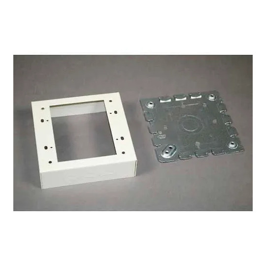 White 2-gang shallow switch and receptacle box