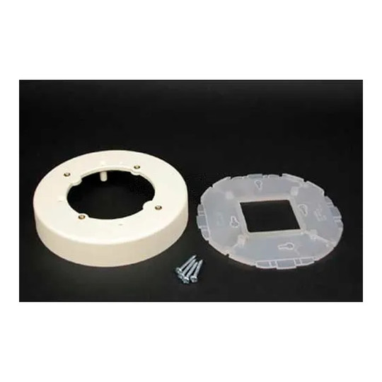 White round open-base extension box for raceway wiring