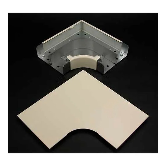 Gray FiberReady flat raceway elbow with 2-inch radius