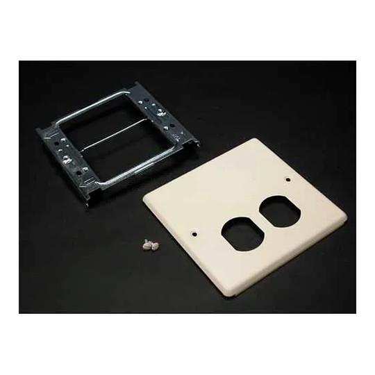 Ivory raceway fitting for 15A and 20A duplex receptacles