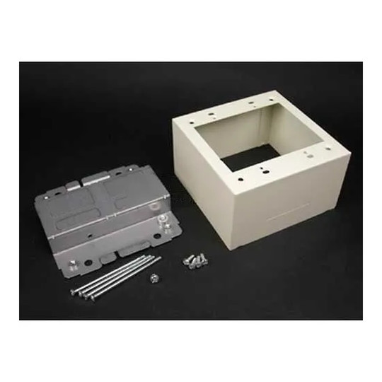 White 2-gang steel raceway device box