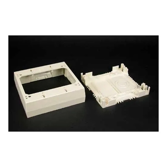 White 2-gang low-profile device box