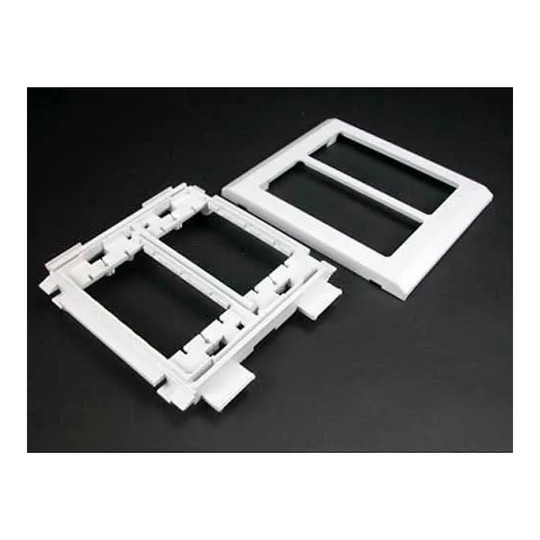 White low-profile device bracket for raceway installations