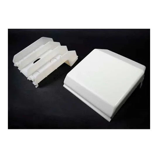 White three-channel raceways tee/take-off connector