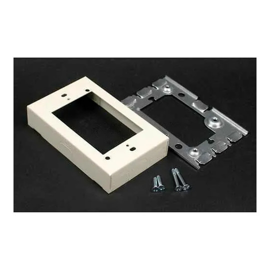 White 1-gang flush extension adapter