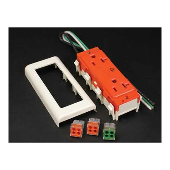 Tan isolated ground receptacle with pigtails