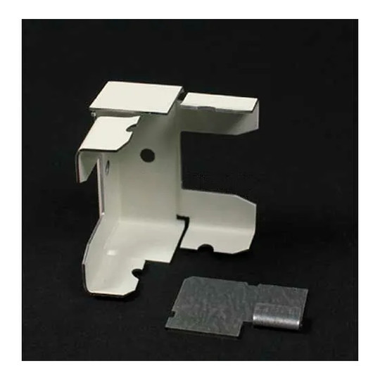 White divided internal elbow fitting for steel raceway