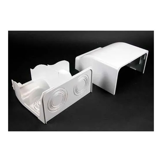 Ivory 2-inch FiberReady divided entrance end for raceway cable entry