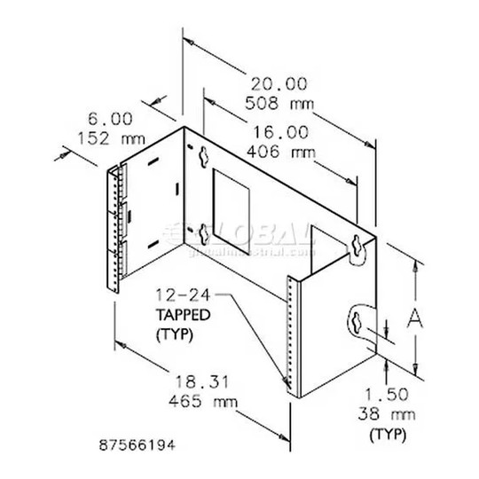 Gray Type 3R steel wiring enclosure with screw cover and knockout pattern